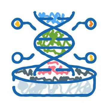 Genetic research exploring dna helix structure in cell culture Stock Illustration