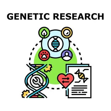 Genetic research exploring dna sequencing and engineering Stock Illustration
