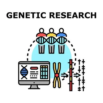 Genetic research exploring dna sequencing and gene editing Stock Illustration