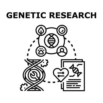 Genetic research exploring dna sequencing and engineering Stock Illustration