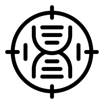 Genetic research targeting dna structure with scope symbol Stock Illustration