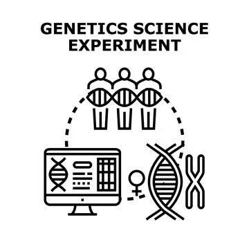 Genetic science experiment studying human dna and chromosomes Stock Illustration