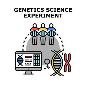 Genetic science experiment studying human dna and chromosomes Stock Illustration