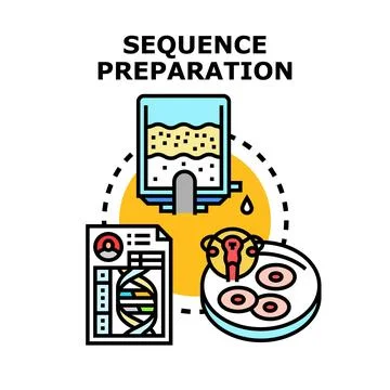 Genetic sequencing preparation process for biological research Stock Illustration