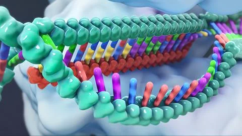 The genetic structure of 3D animated DNA Stock Illustration