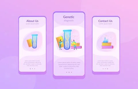 Genetic testing app interface template. Stock Illustration