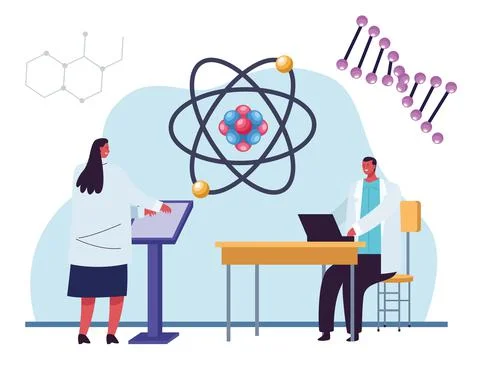 Genetic testing with atom Stock Illustration