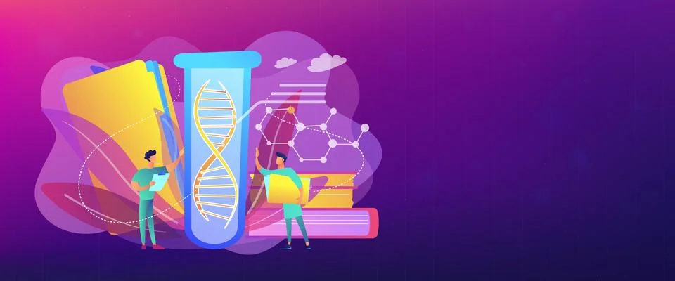Genetic testing concept banner header. Stock Illustration