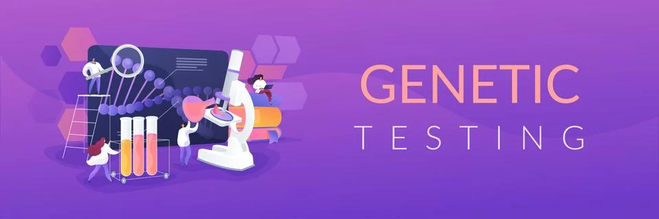 Genetic testing concept banner header Stock Illustration