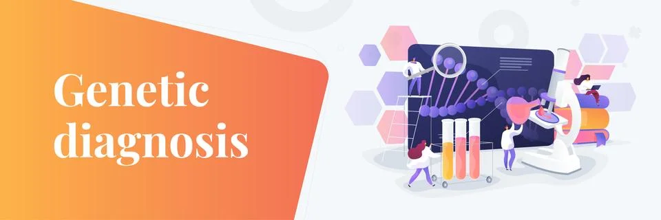 Genetic testing concept banner header Stock Illustration
