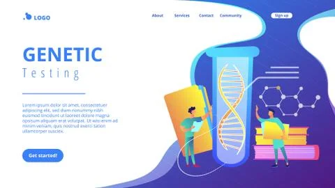 Genetic testing concept landing page. Stock Illustration