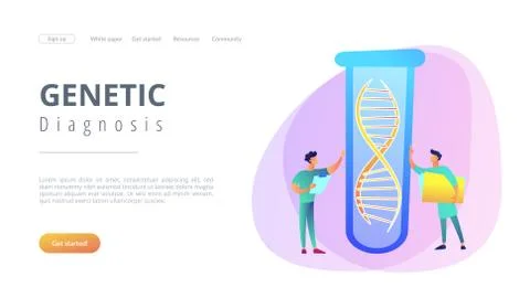 Genetic testing concept landing page. Stock Illustration