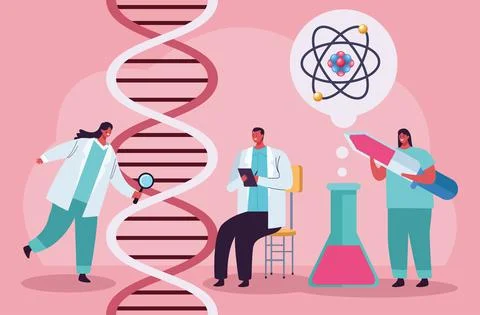 Genetic testing with dna Stock Illustration