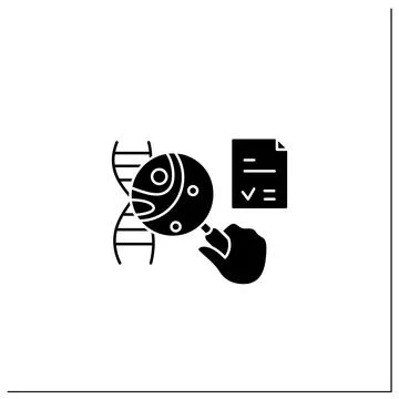 Genetic testing glyph icon Stock Illustration