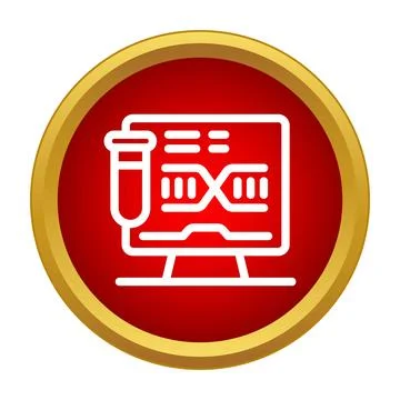 Genetic testing laboratory screen displaying dna analysis results Stock Illustration
