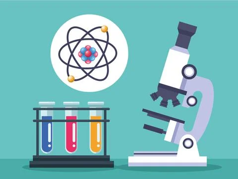 Genetic testing microscope Stock Illustration
