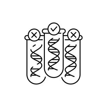 Genetic testing olor line icon. Medical test. Pictogram for web page, mobile  Stock Illustration