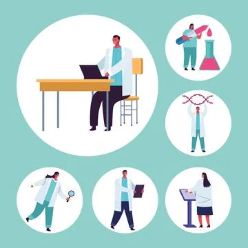 Genetic testing staff Stock Illustration