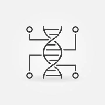 Genetic Testing vector line icon. DNA outline symbol 库存插图