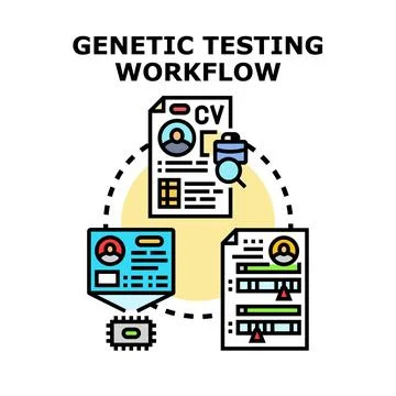 Genetic testing workflow process for medical health Stock Illustration