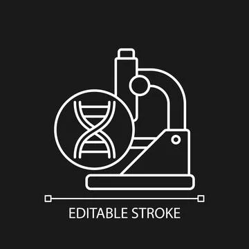 Genetic trials white linear icon for dark theme Stock Illustration