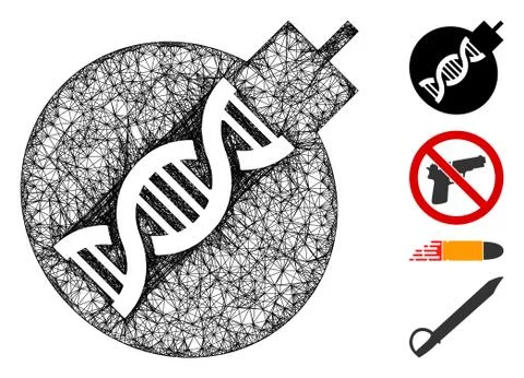 Genetic Weapon Web Vector Mesh Illustration Stock Illustration