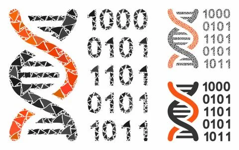 Genetical code Composition Icon of Tuberous Elements Stock Illustration