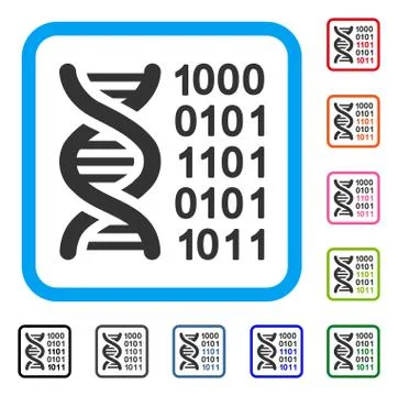 Genetical Code Framed Icon Stock Illustration