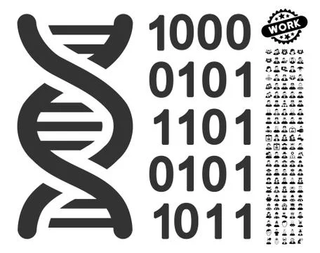 Genetical Code Icon with Men Bonus Illustrazione stock