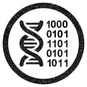 Genetical Code Rounded Grainy Icon Stock Illustration
