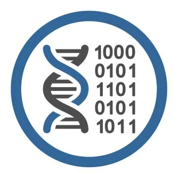 Genetical Code Rounded Vector Icon 스톡 일러스트