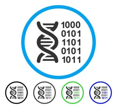 Genetical Code Rounded Vector Icon Stock Illustration