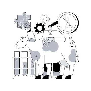 Genetically modified animals abstract concept vector illustration. Stock Illustration