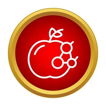 Genetically modified apple icon representing biotechnology and science Stockillustratie