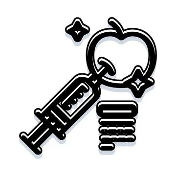 Genetically modified food apple science research icon Stock Illustration