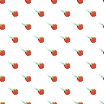 Genetically modified food concept showing apple injection pattern 스톡 일러스트