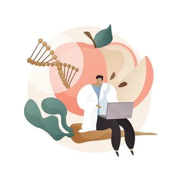 Genetically modified foods abstract concept vector illustration. Stock Illustration