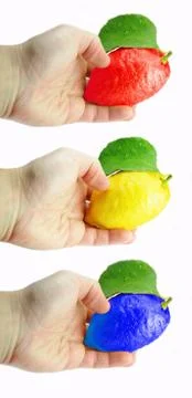 Genetically modified fruits Stock Photos