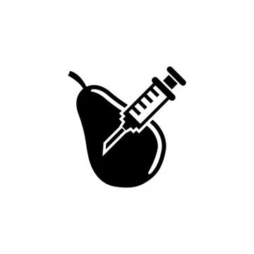 Genetically Modified Pear, GMO Fruit Flat Vector Icon Illustrazione stock