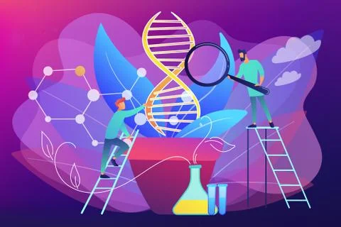 Genetically modified plants concept vector illustration. Stock Illustration