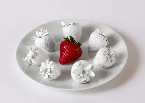 Genetically modified strawberries 写真素材