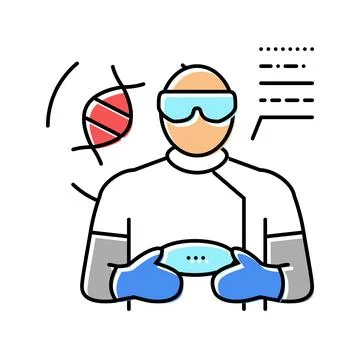 Geneticist worker color icon vector illustration イラスト素材