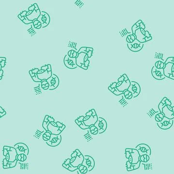 Geneticist worker line seamless pattern Illustrazione stock