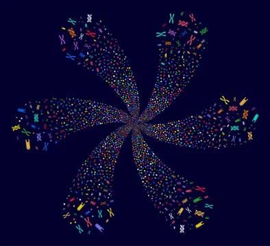 Genetics Analysis Cycle Burst Illustrazione stock