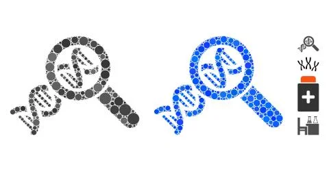 Genetics Composition Icon of Spheric Items Stock Illustration
