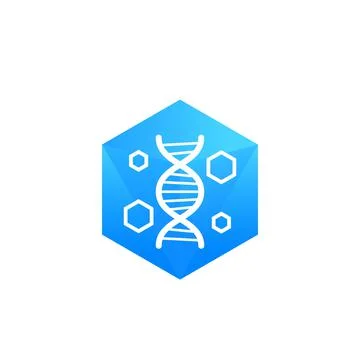 Genetics, dna research vector icon Stock Illustration