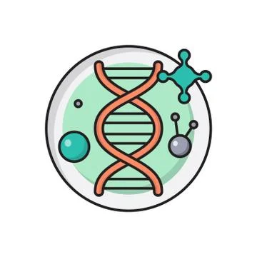 Genetics flat color icon イラスト素材