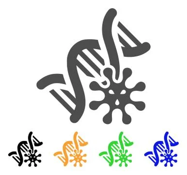 Genetics Flat Icon Illustrazione stock