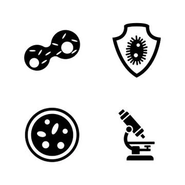 Genetics lab research. Simple Related Vector Icons Stock Illustration