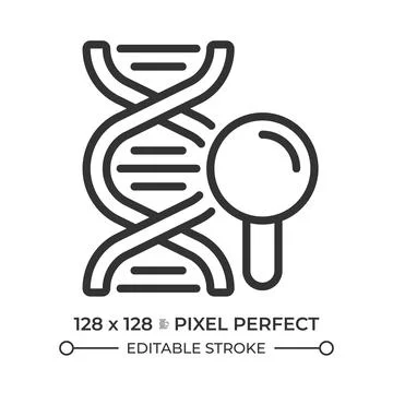 Genetics pixel perfect line icon Stock Illustration